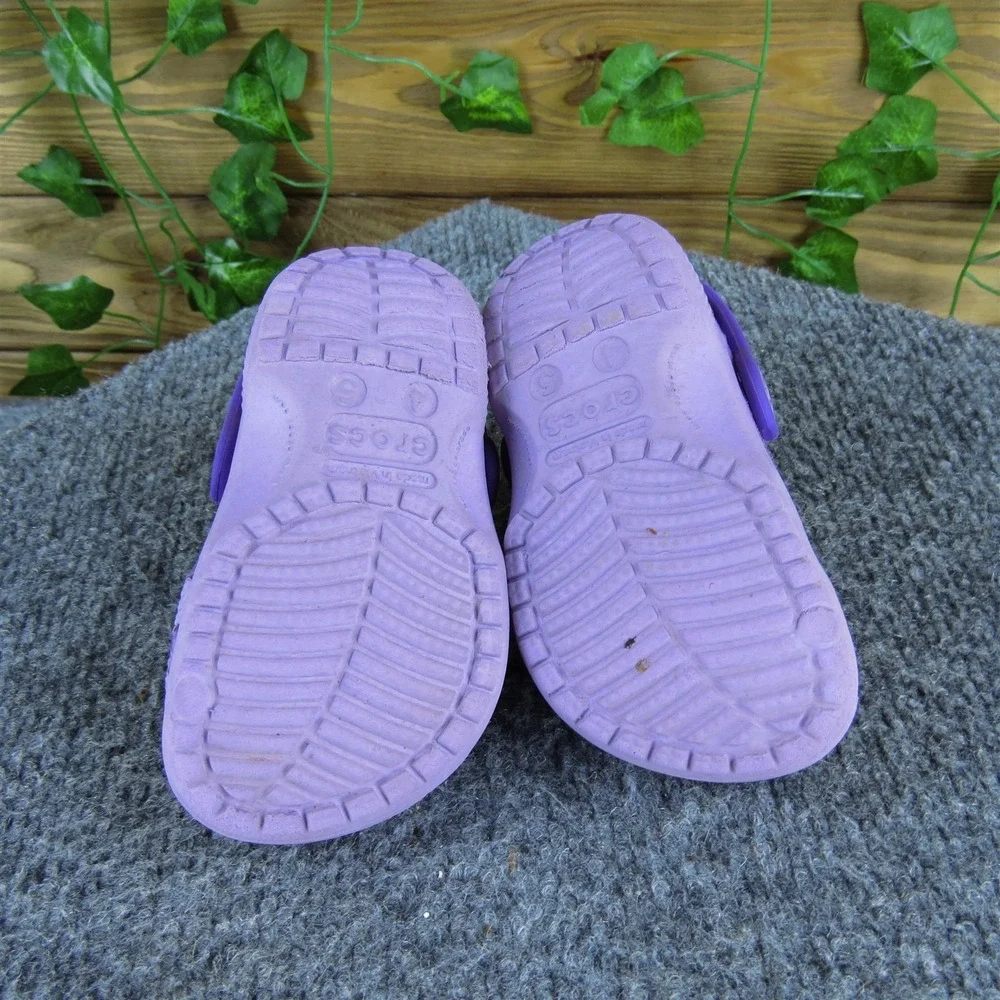 Crocs Girls Clog Perf Sz T 4-5‎ Medium Purple Synthetic Slip On